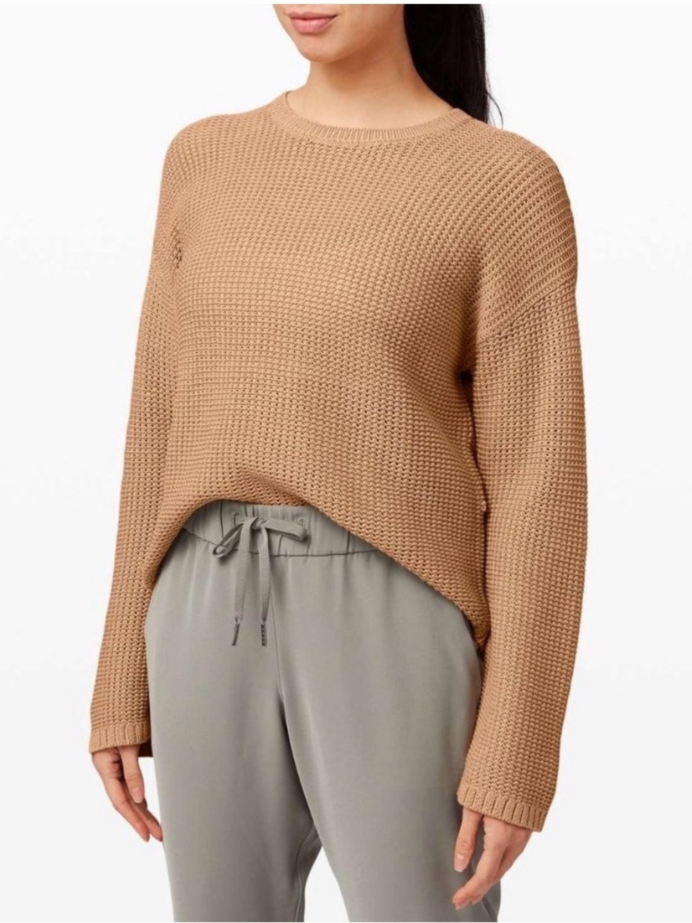 Lululemon Easy Embrace Long Sleeve Sweater Beech Wood Size Medium/Large